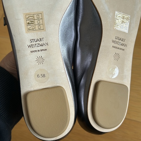 Stuart Weitzman Emilia Mary Jane silver pointy toe flats - Picture 4 of 5